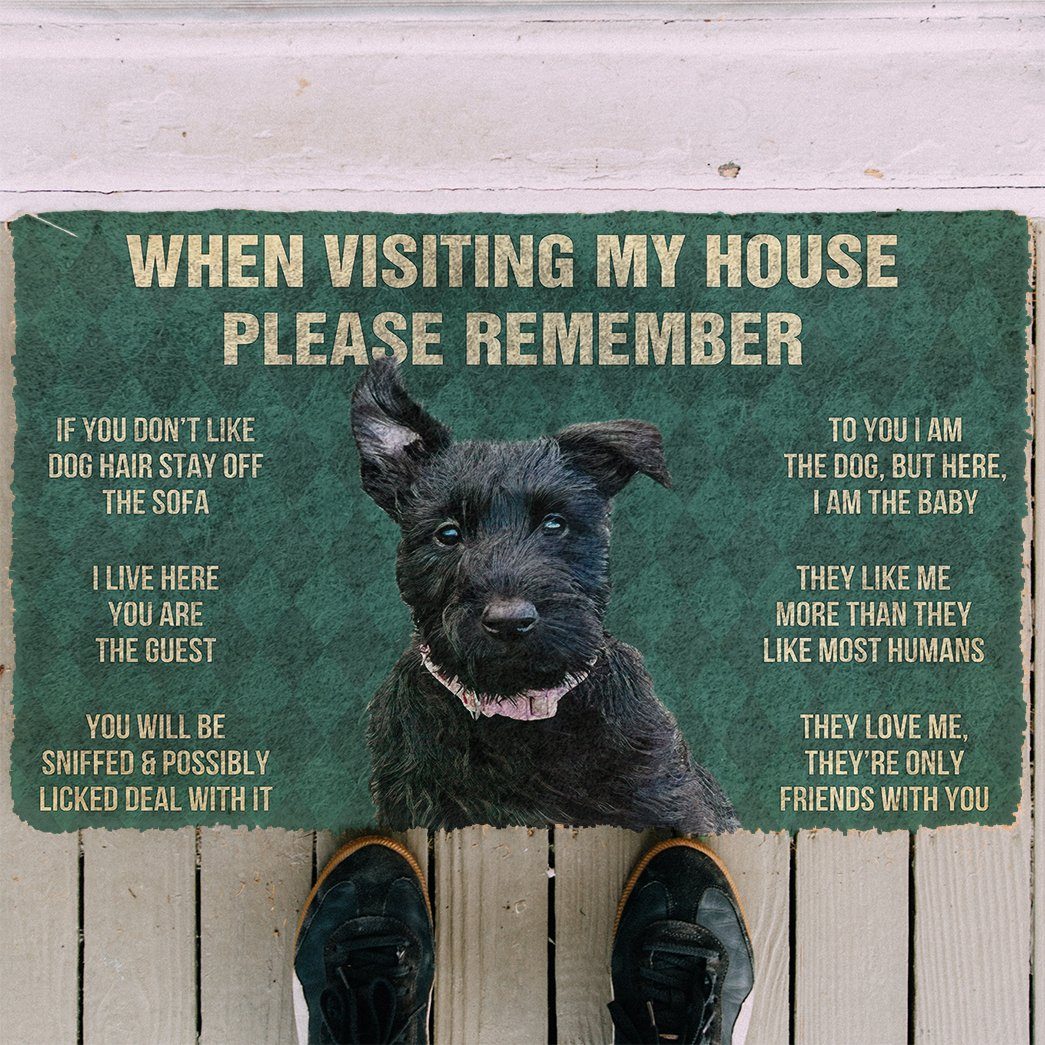 Bugybox 3D Please Remember Scottish Terrier Dogs House Rules Doormat