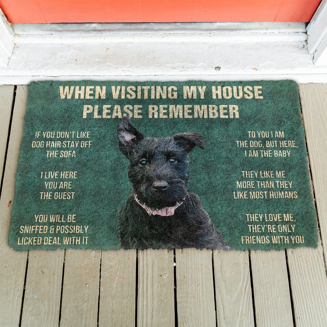 Bugybox 3D Please Remember Scottish Terrier Dogs House Rules Doormat