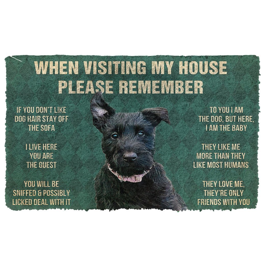 Bugybox 3D Please Remember Scottish Terrier Dogs House Rules Doormat