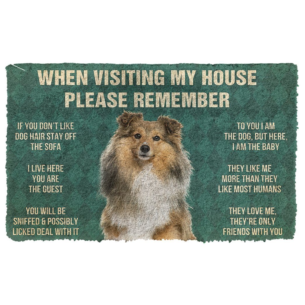 Bugybox 3D Please Remember Shetland Sheepdog House Rules Doormat