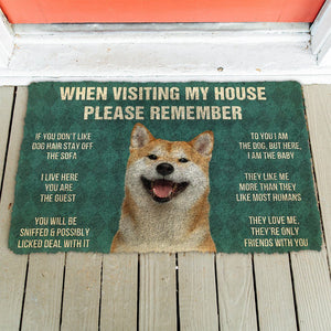 Bugybox 3D Please Remember Shiba Inu House Rules Doormat