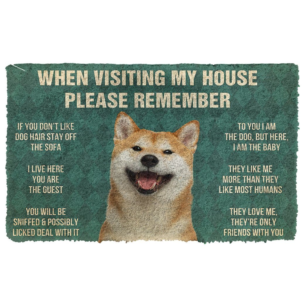 Bugybox 3D Please Remember Shiba Inu House Rules Doormat