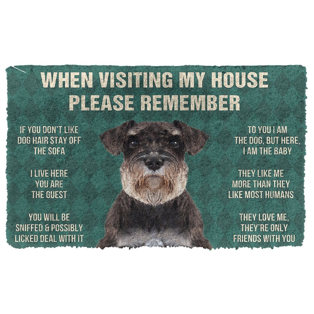 Bugybox 3D Please Remember Standard Schnauzer Dogs House Rules Doormat