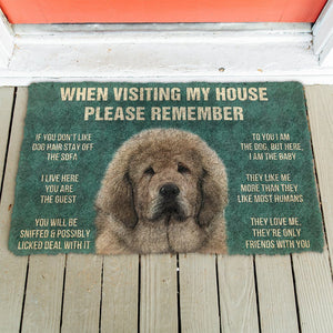 Bugybox  3D Please Remember Tibetan Mastiff Dogs House Rules Doormat