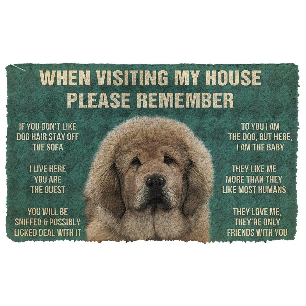 Bugybox  3D Please Remember Tibetan Mastiff Dogs House Rules Doormat