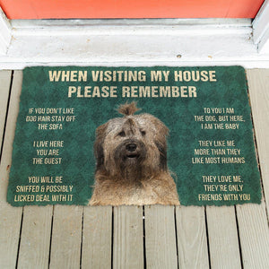 Bugybox  3D Please Remember Tibetan Terrier Dogs House Rules Doormat