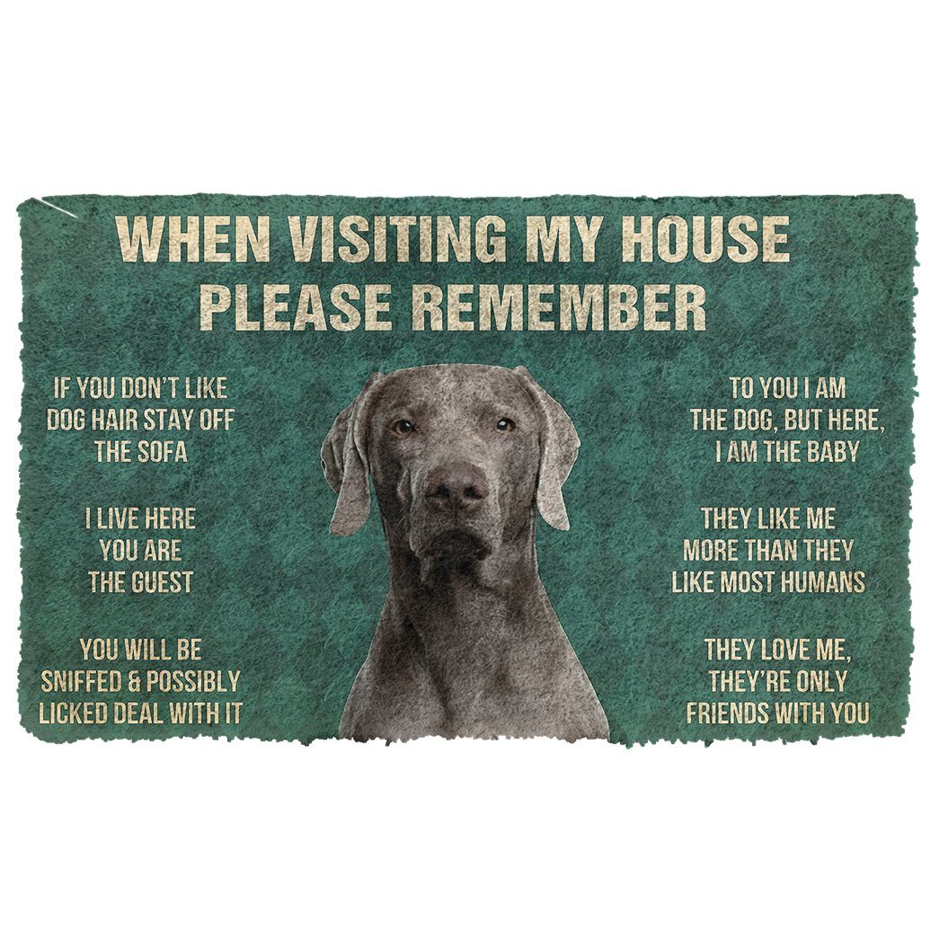 Bugybox 3D Please Remember Weimaraner House Rules Doormat