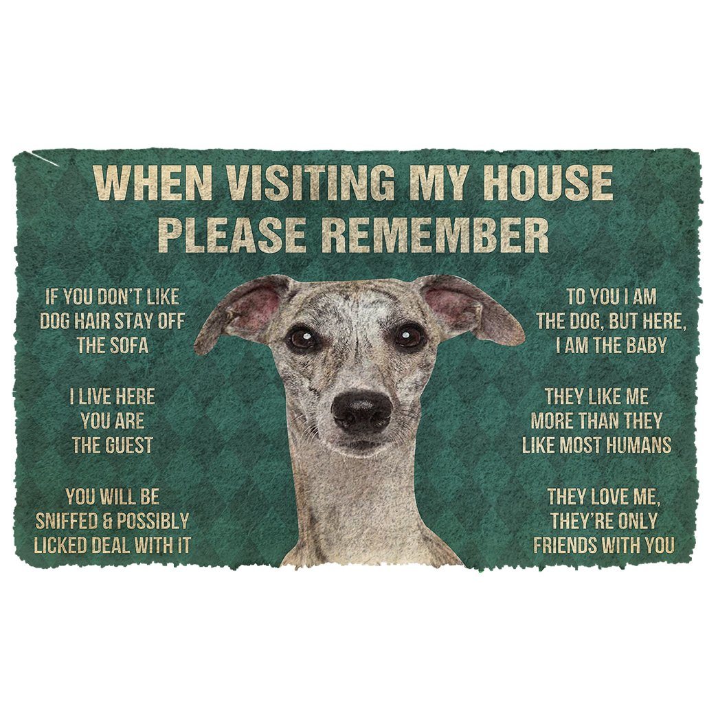 Bugybox 3D Please Remember Whippet Dogs House Rules Doormat