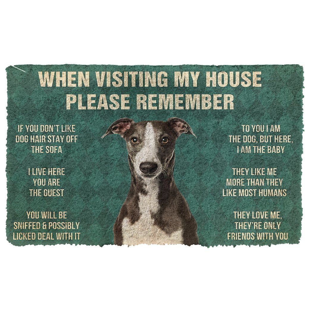 Bugybox 3D Please Remember Whippet House Rules Doormat