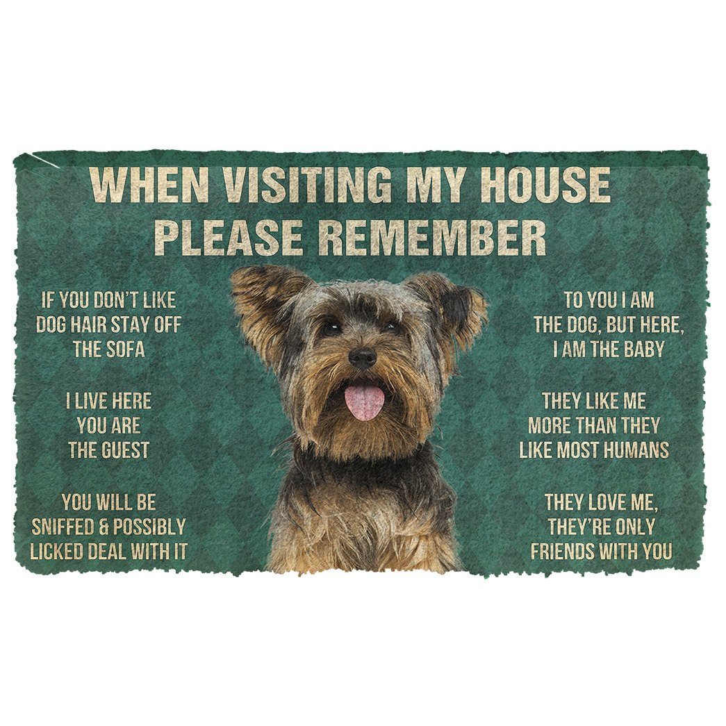 Bugybox 3D Please Remember Yorkshire Terrier Dog's House Rules Doormat