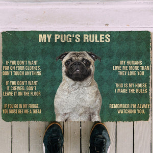 Bugybox 3D Pug's Rules Doormat