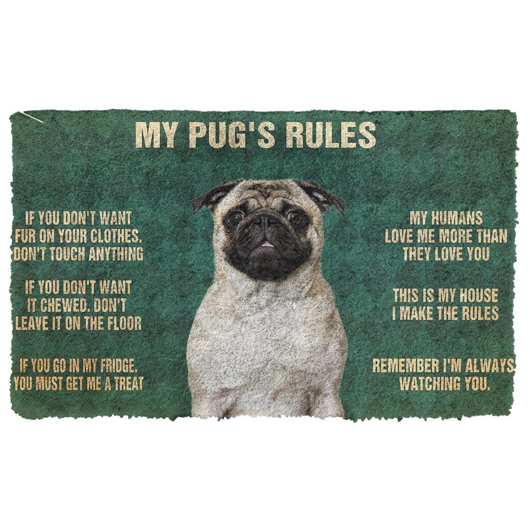 Bugybox 3D Pug's Rules Doormat