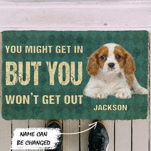 Bugybox 3D You Might Get In But You Wont Get Out Cavalier King Charles Spaniels Dog Doormat