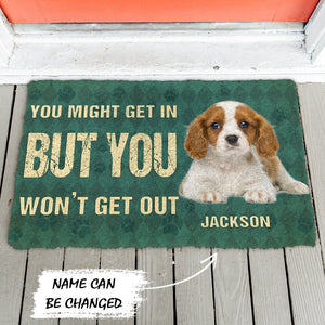 Bugybox 3D You Might Get In But You Wont Get Out Cavalier King Charles Spaniels Dog Doormat