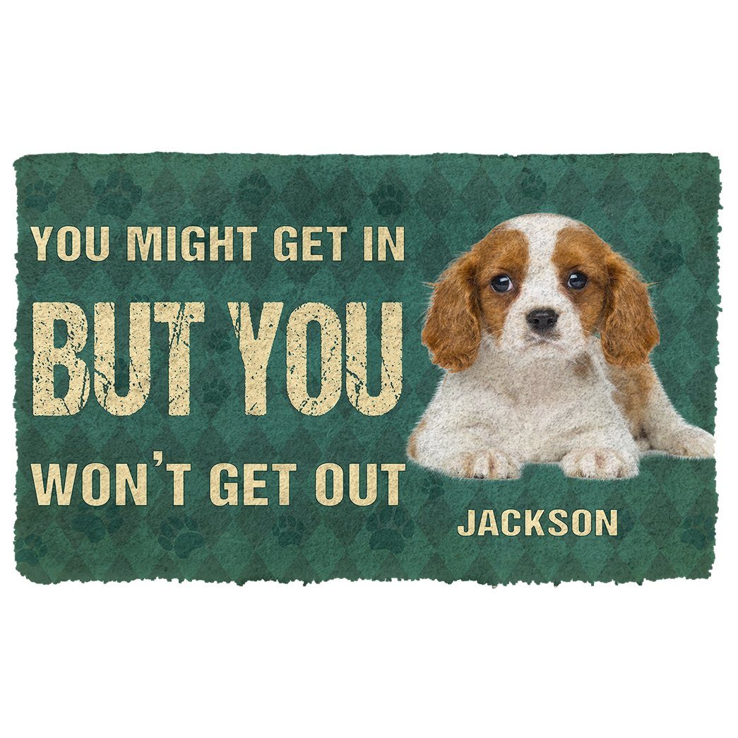 Bugybox 3D You Might Get In But You Wont Get Out Cavalier King Charles Spaniels Dog Doormat