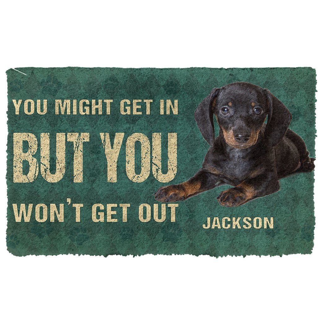 Bugybox 3D You Might Get In But You Wont Get Out Dachshunds Dog Doormat