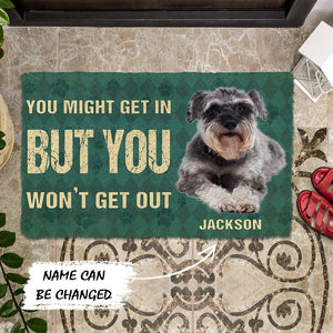Bugybox 3D You Might Get In But You Wont Get Out Miniature Schnauzers Dog Doormat