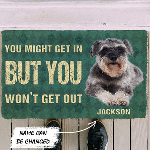 Bugybox 3D You Might Get In But You Wont Get Out Miniature Schnauzers Dog Doormat