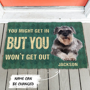 Bugybox 3D You Might Get In But You Wont Get Out Miniature Schnauzers Dog Doormat