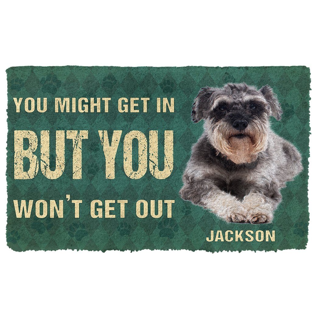 Bugybox 3D You Might Get In But You Wont Get Out Miniature Schnauzers Dog Doormat