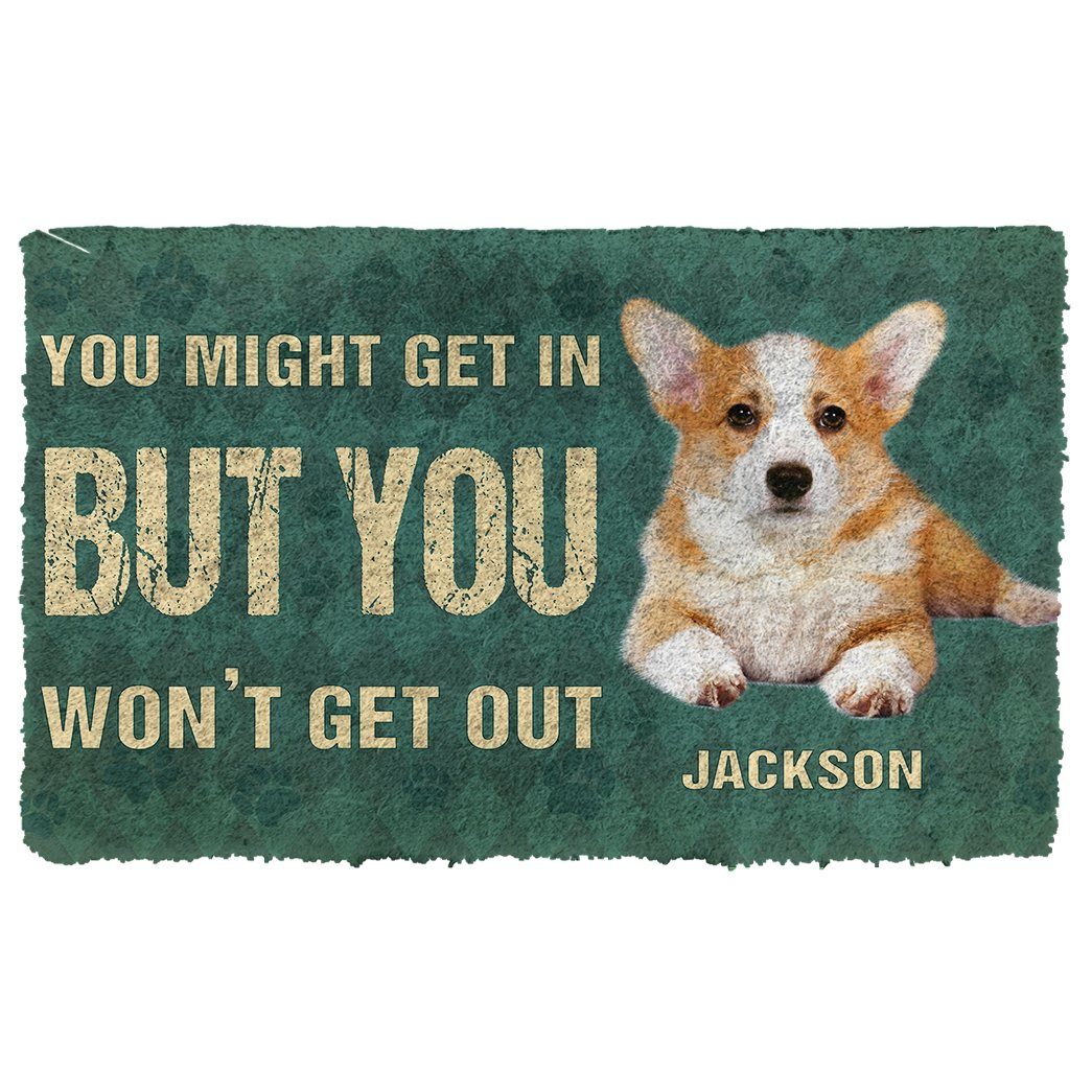 Bugybox 3D You Might Get In But You Wont Get Out Pembroke Welsh Corgis Dog Doormat