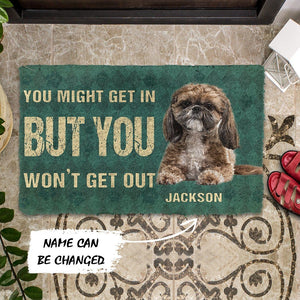 Bugybox 3D You Might Get In But You Wont Get Out Shih Tzu Dog Doormat
