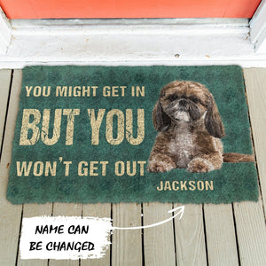 Bugybox 3D You Might Get In But You Wont Get Out Shih Tzu Dog Doormat