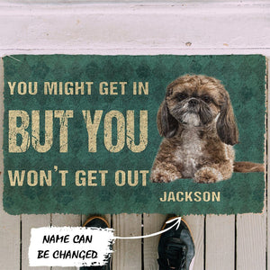 Bugybox 3D You Might Get In But You Wont Get Out Shih Tzu Dog Doormat