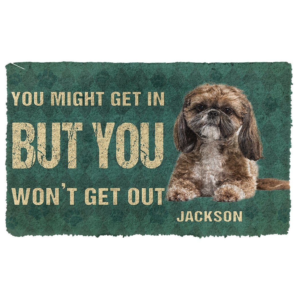 Bugybox 3D You Might Get In But You Wont Get Out Shih Tzu Dog Doormat