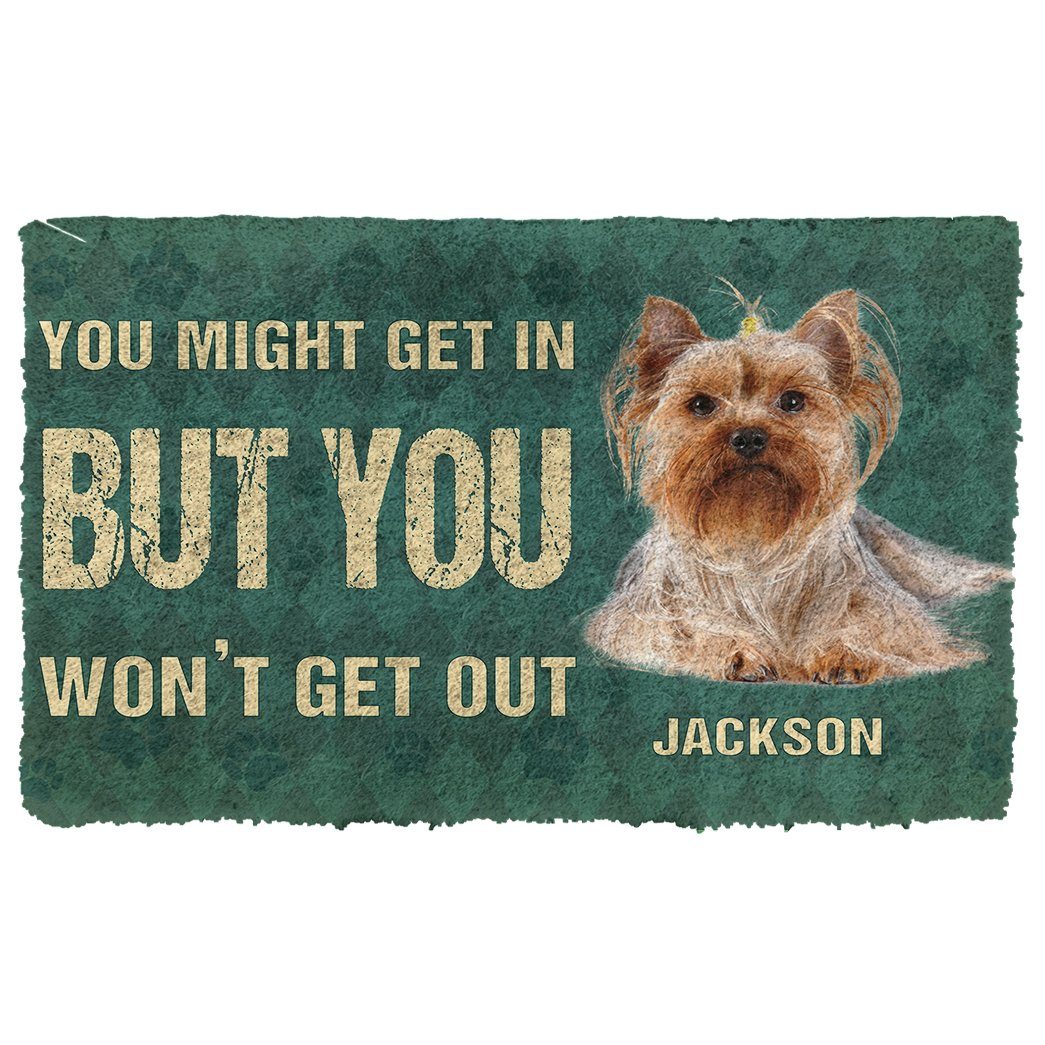 Bugybox 3D You Might Get In But You Wont Get Out Yorkshire Terriers Dog Doormat