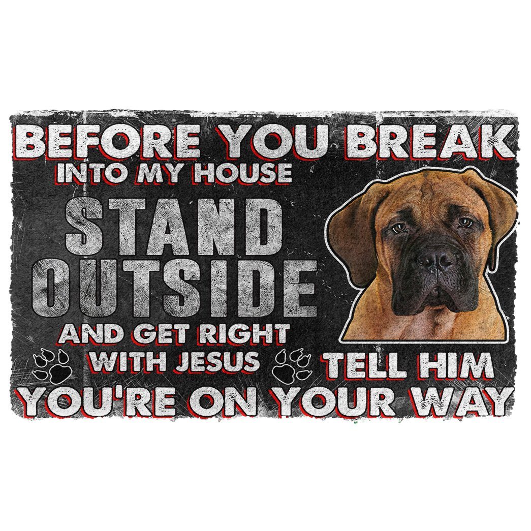 Bugybox 3D Bullmastiff Before You Break Into My House Doormat