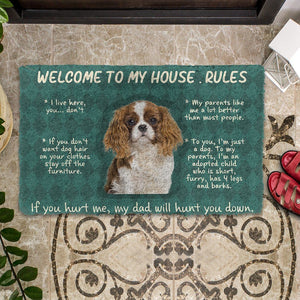 Bugybox 3D Cavalier King Charles Spaniel Welcome To My House Rules Doormat