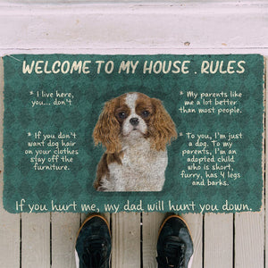 Bugybox 3D Cavalier King Charles Spaniel Welcome To My House Rules Doormat