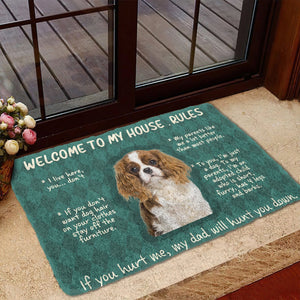 Bugybox 3D Cavalier King Charles Spaniel Welcome To My House Rules Doormat