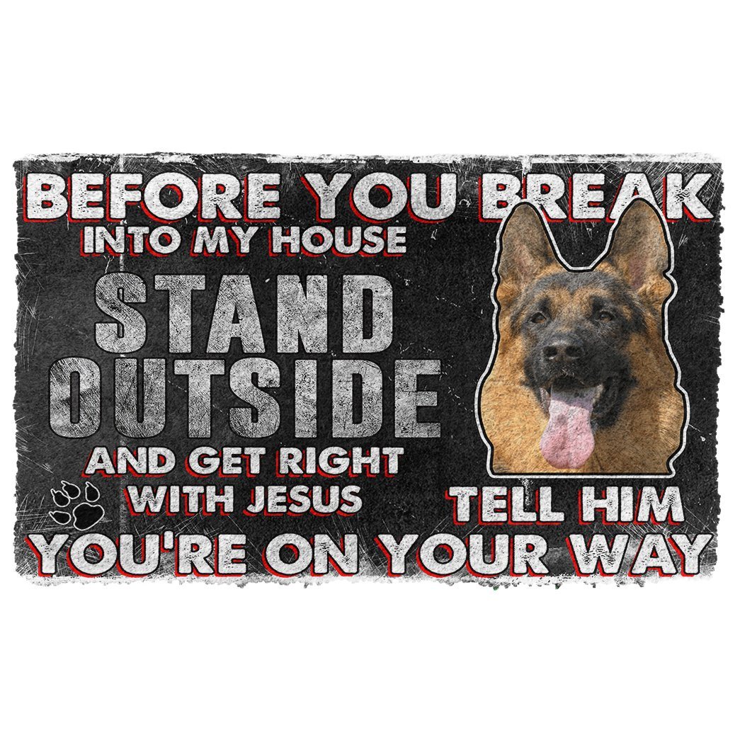 Bugybox 3D German Shepherd Before You Break Into My House Doormat