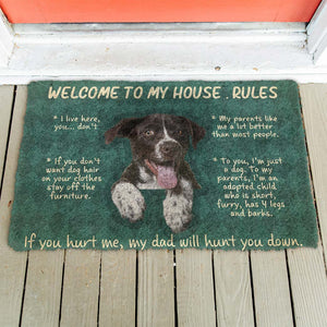 Bugybox 3D German Shorthaired Pointers Welcome To My House Rules Doormat