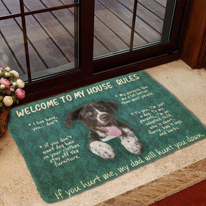 Bugybox 3D German Shorthaired Pointers Welcome To My House Rules Doormat