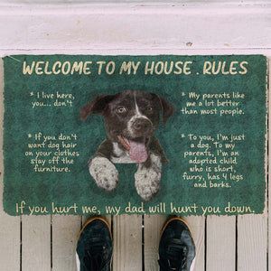 Bugybox 3D German Shorthaired Pointers Welcome To My House Rules Doormat