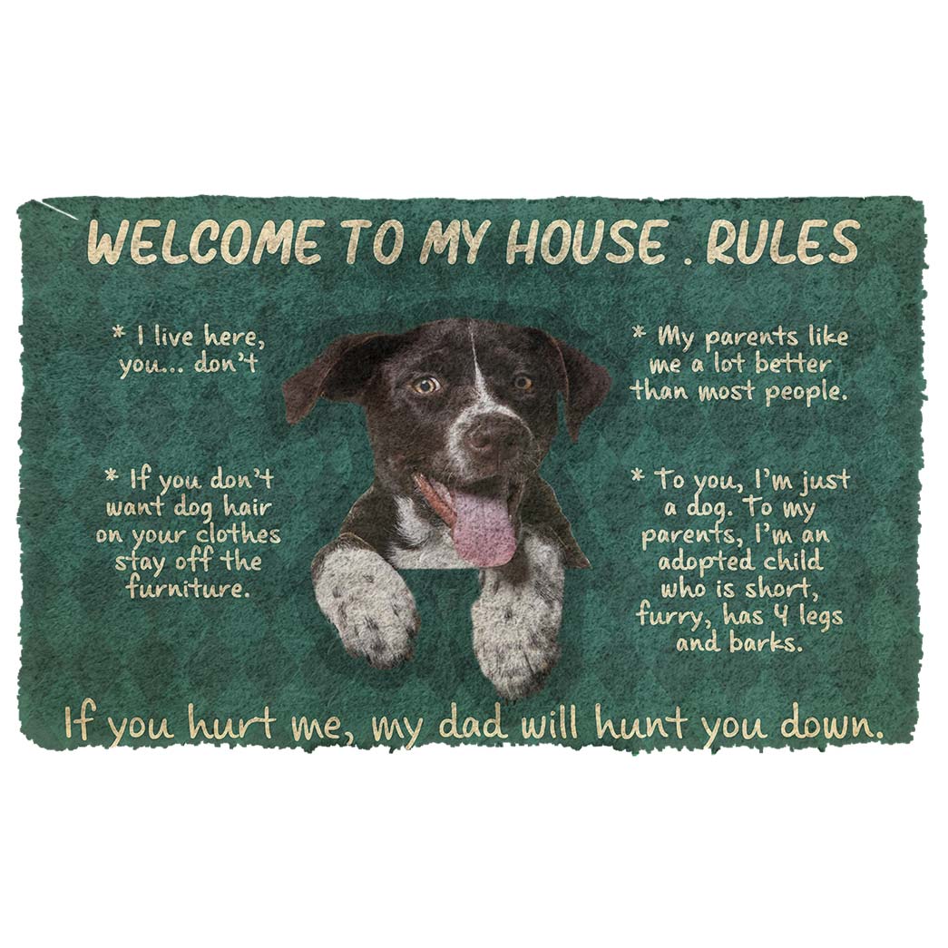 Bugybox 3D German Shorthaired Pointers Welcome To My House Rules Doormat