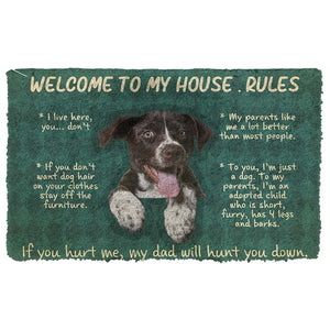 Bugybox 3D German Shorthaired Pointers Welcome To My House Rules Doormat