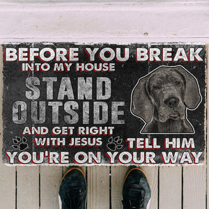 Bugybox 3D Great Dane Before You Break Into My House Doormat