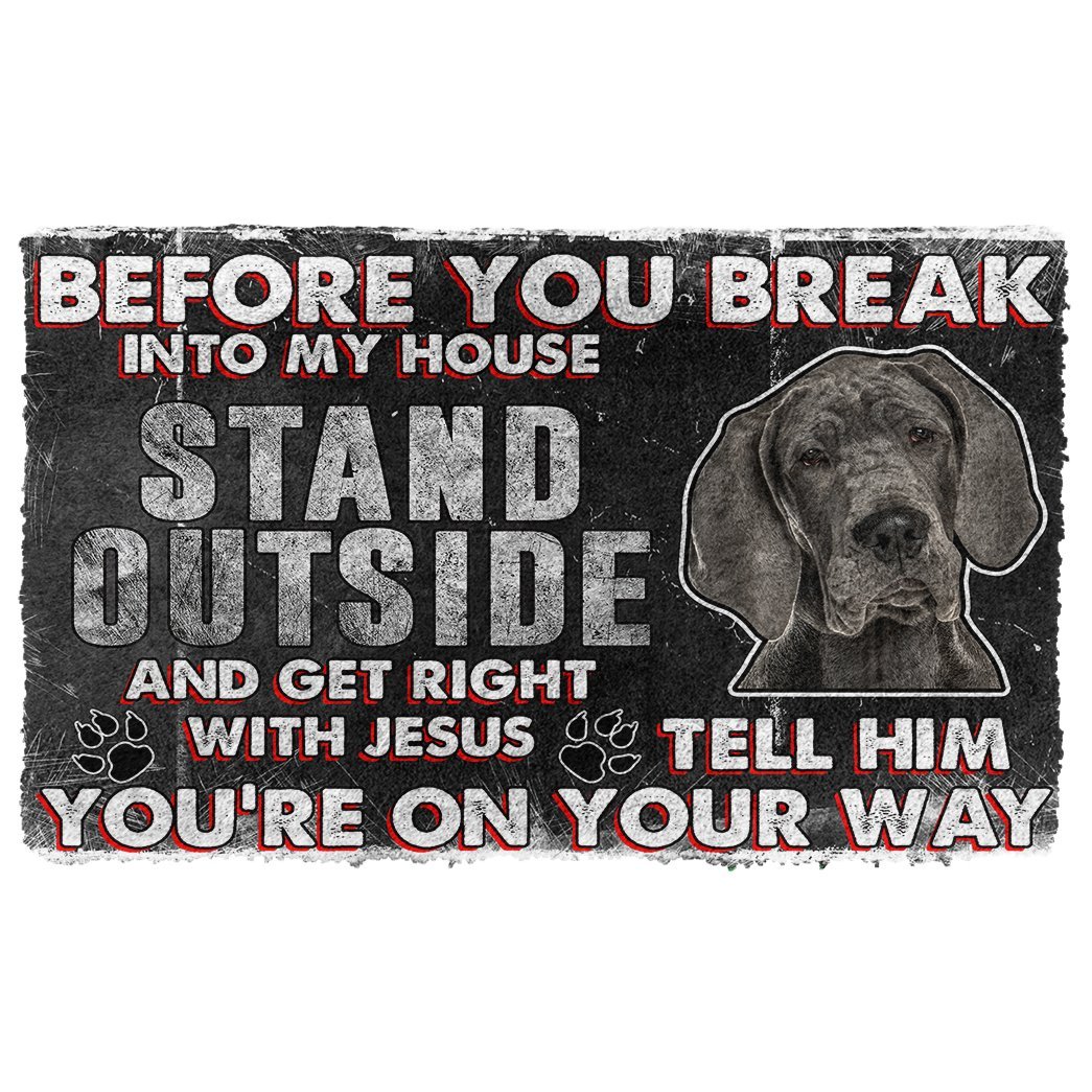 Bugybox 3D Great Dane Before You Break Into My House Doormat