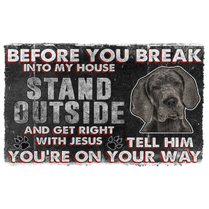 Bugybox 3D Great Dane Before You Break Into My House Doormat