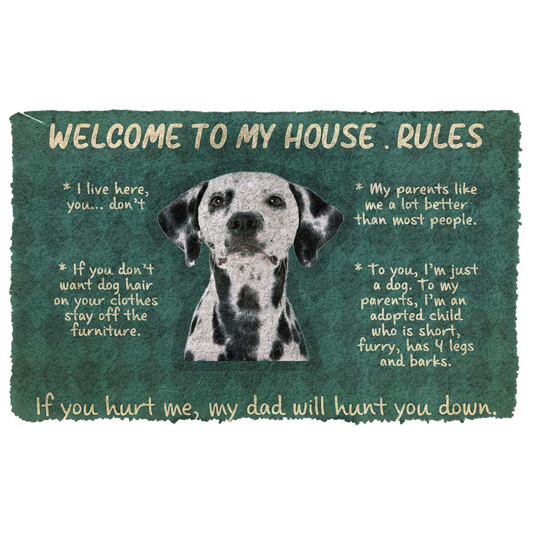 Bugybox 3D Great Dane Dog Welcome To My House Rules Doormat