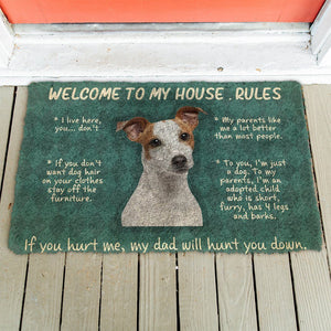 Bugybox 3D Jack Russell Terrier Welcome To My House Rules Doormat