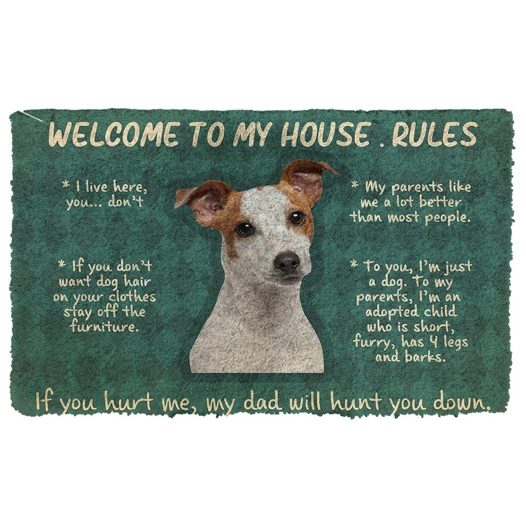 Bugybox 3D Jack Russell Terrier Welcome To My House Rules Doormat