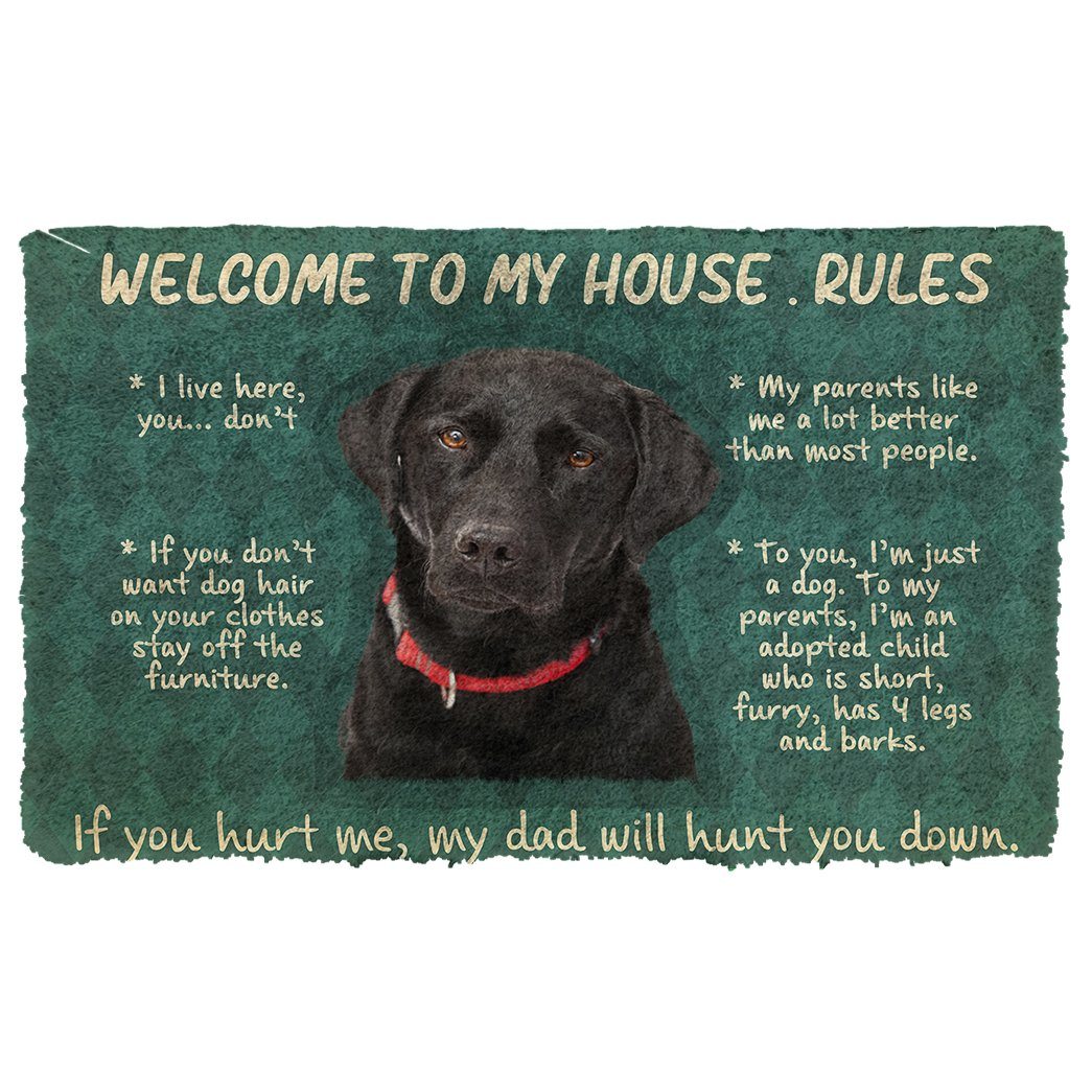 Bugybox 3D Labrador Retriever Welcome To My House Rules Doormat