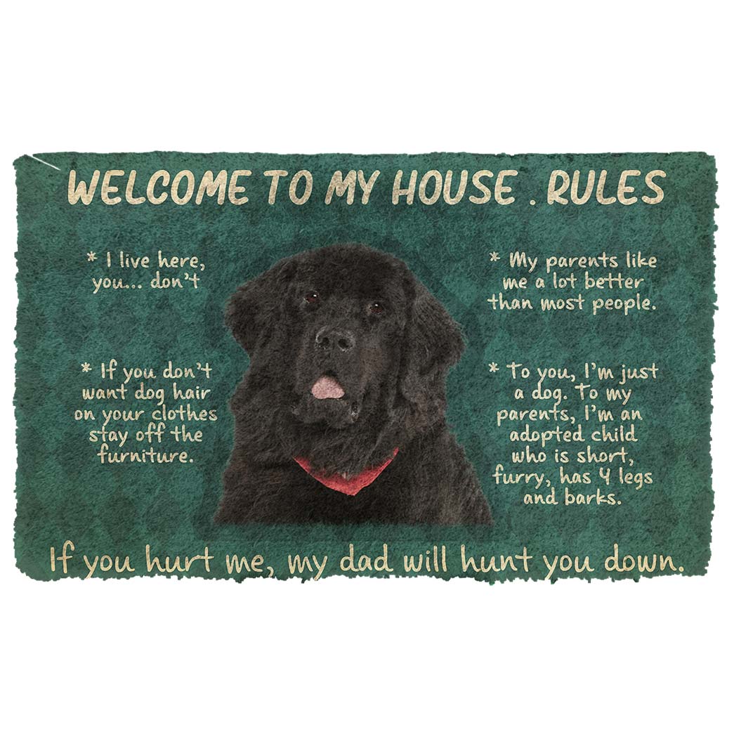 Bugybox 3D Newfoundland Welcome To My House Rules Doormat