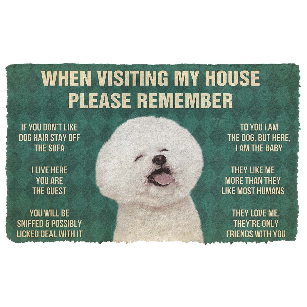 Bugybox 3D Please Remember Bichons Frise House Rule Doormat