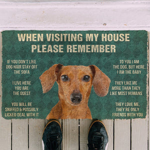 Bugybox 3D Please Remember Dachshund House Rules Doormat